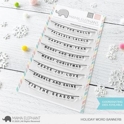 Mama Elephant Clear Stamps - Holiday Word Banners